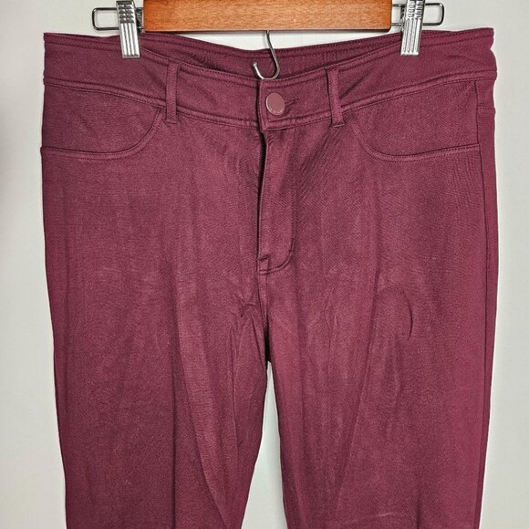 Seven 7 Size 14 SKINNY 4-WAY STRETCH PONTE Knit Pant In Wine Burgundy - Picture 3 of 13